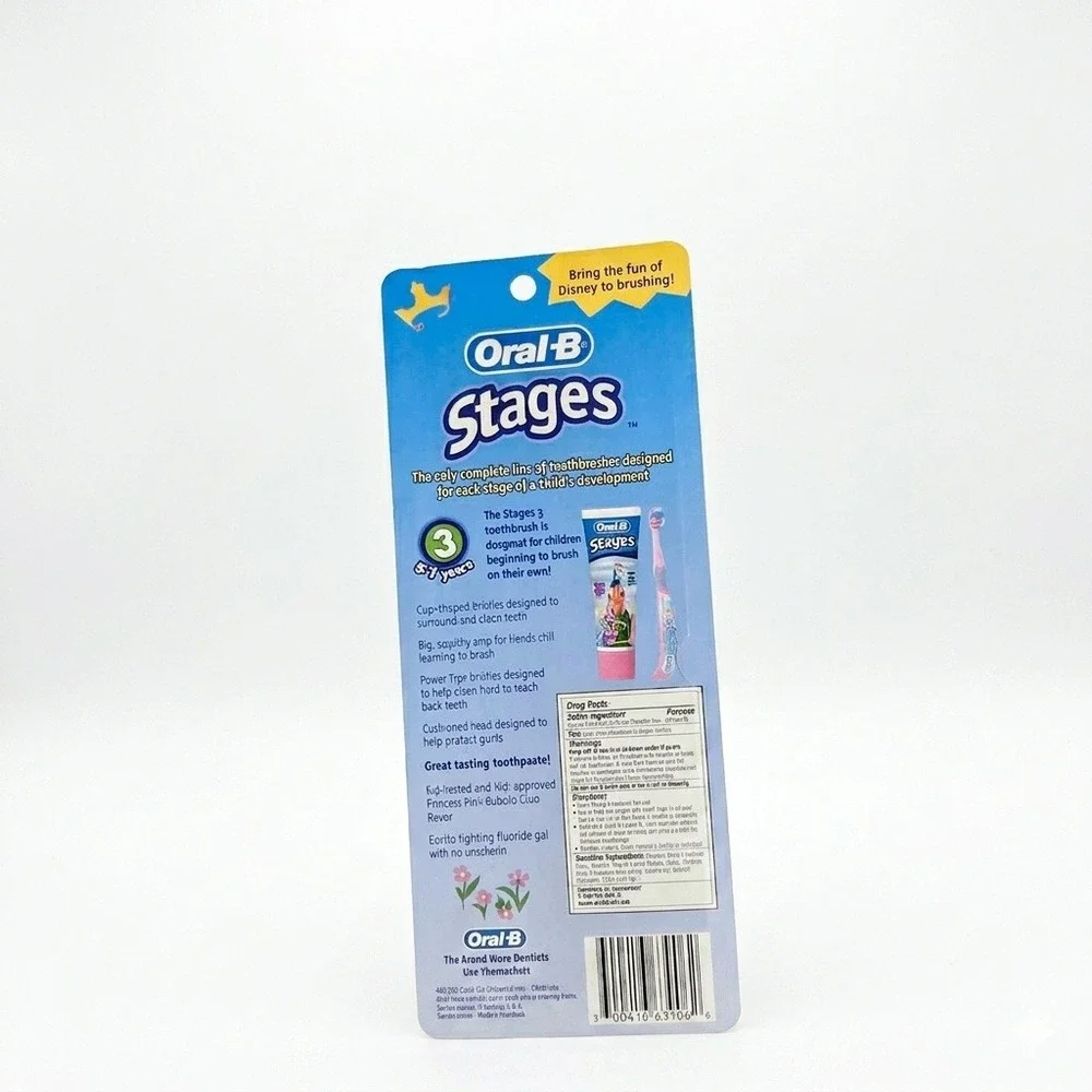 Oral-B Stages 3 Disney Princess Toothbrush‎ Set Sandylion stickers vintage 2002